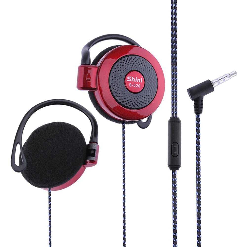 Voor Shini S-520 3.5 Mm Stereo Mp4 Oorhaak Game Sport Mobiele Telefoon Universele Headset Oorhaak Headsets Draad sport Oordopjes: Red