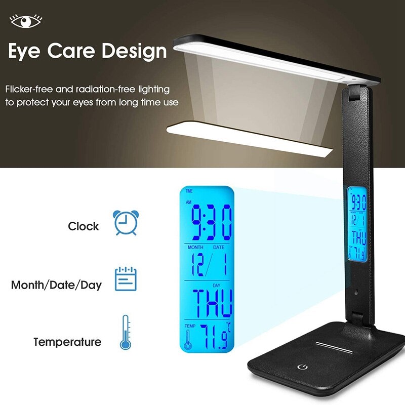 Contact Desk Lamp Wireless LED Desk Lamp with Smart Features Adjustable, Foldable Table Lamp