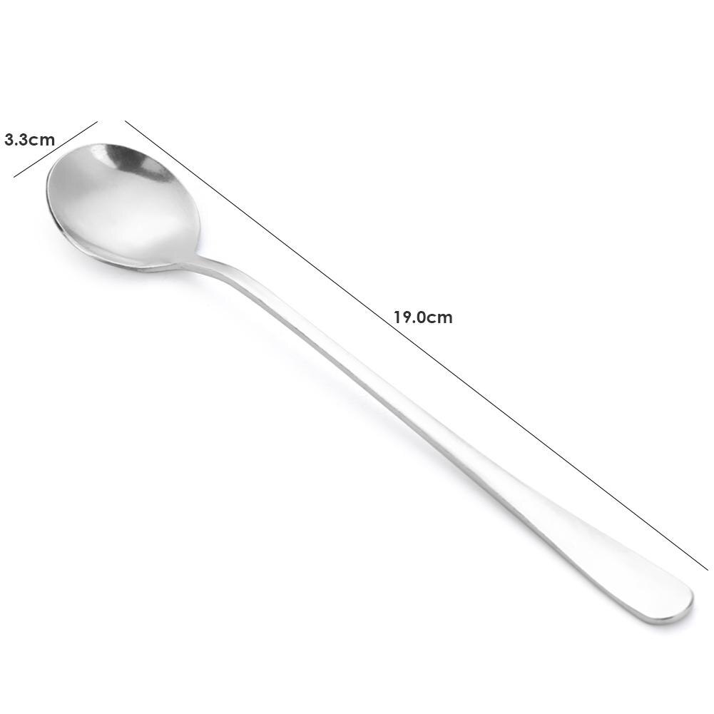 1Pc Stainless Steel Coffee Spoon Long Handle Milk Tea Coffee Stirring Scoop Dessert Cafe Mixing Kitchen Gadgets: e