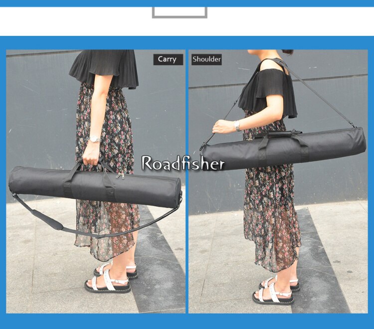 Roadfisher-Bolsa de almacenamiento para monopié trípode impermeable de 55-120cm de largo y grueso, bolsa de transporte para hombro, estuche para fotografía, soporte de poste ligero