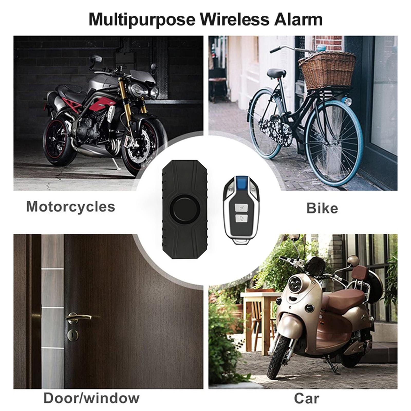 Bike Alarm Loud 113dB IP55 Waterproof with Remote Control for Trailer Cart: with 1x remote 