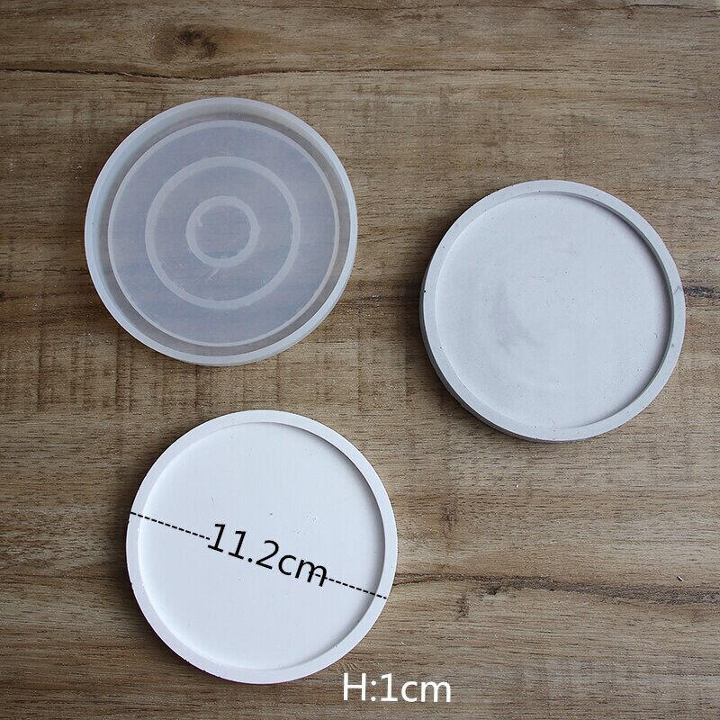 Concrete Round Tray Mold Round Base Mold Jewelry Storage Tray DIY Clay Epoxy Cement Tray Silicone Mold: E mold