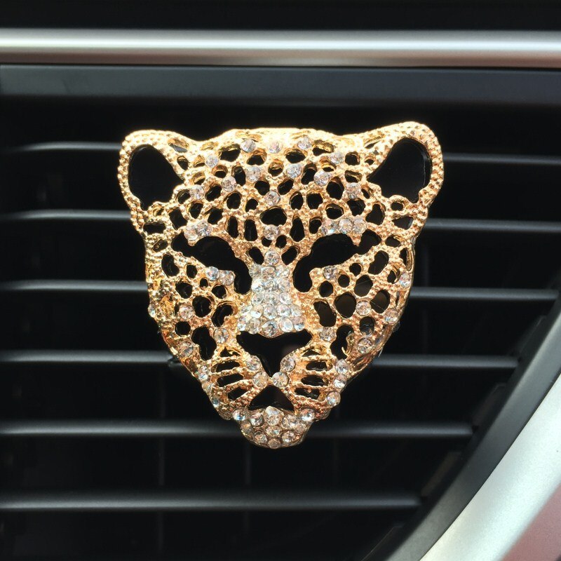 Ambientador de aire para decoración Interior de coche, difusor de Aroma, Clip de ventilación, diamante, leopardo, Perfume sólido, accesorios para coche