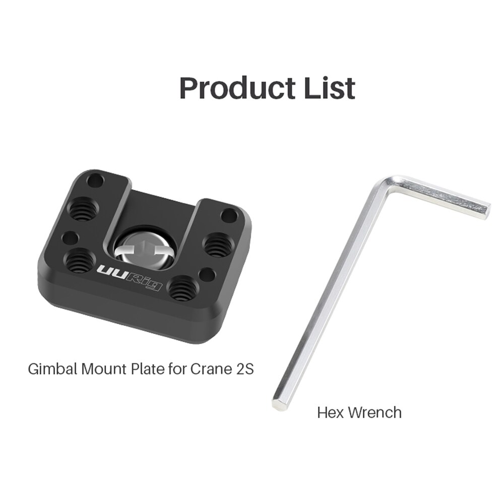 Uurig R070 Gimbal Stabilizer Mount Plaat Uitbreiding Plaat Met Koud Schoen 1/4 Inch Schroef Arri Lokaliseren Gat Voor Zhiyun Crane 2S