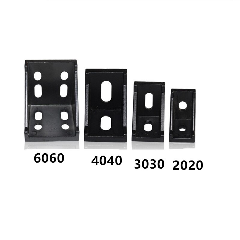 1/5/10 stücke 2028 3030 4040 4080 6060 8080 Schwarz verdickung Aluminium Profil Verbinder CNC Router Aluminium ecke halterung