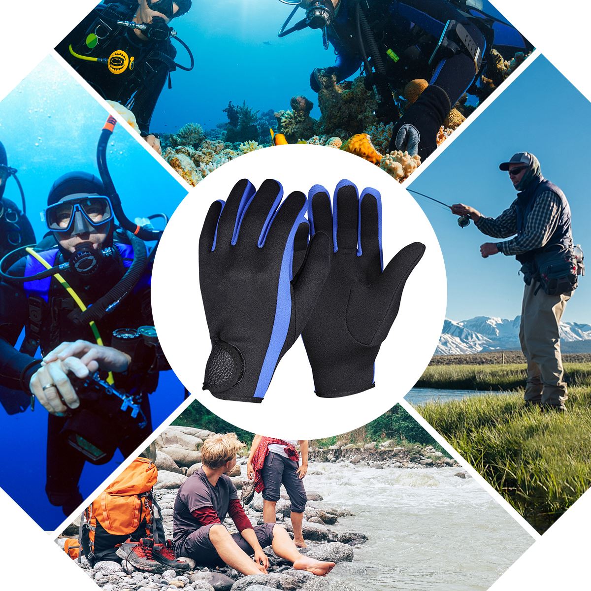 1 para/zestaw nurkowanie neoprenowe nurkowanie kajakowe surfing sportowe rękawice haczykowe i pętelkowe robić nurkowania sportowy zimowe sportowy wodne