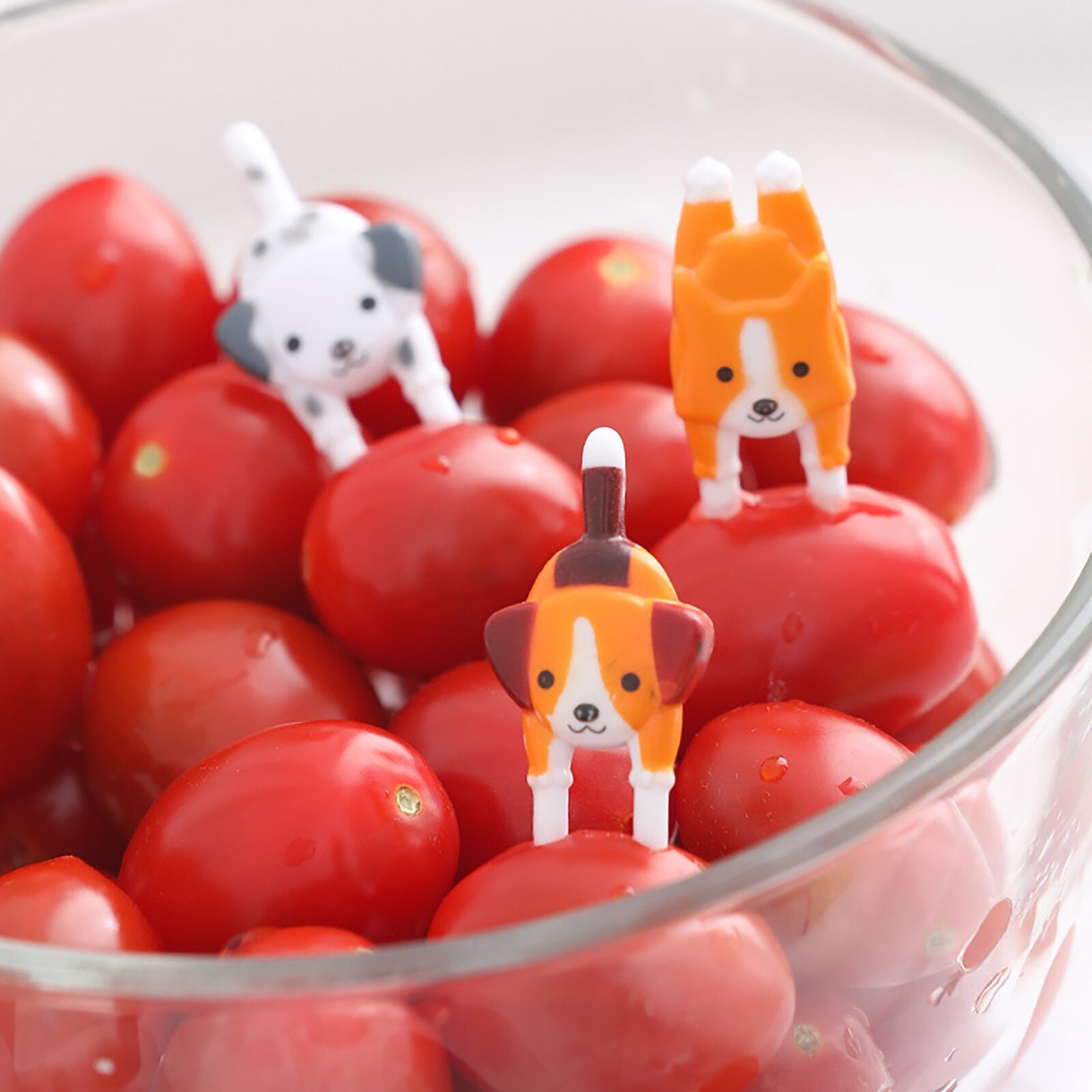 Juego de tenedor de fruta para perro, juguete de dibujo animado de gato , tenedor de plástico de dos dientes para fruta para niños, 45 #
