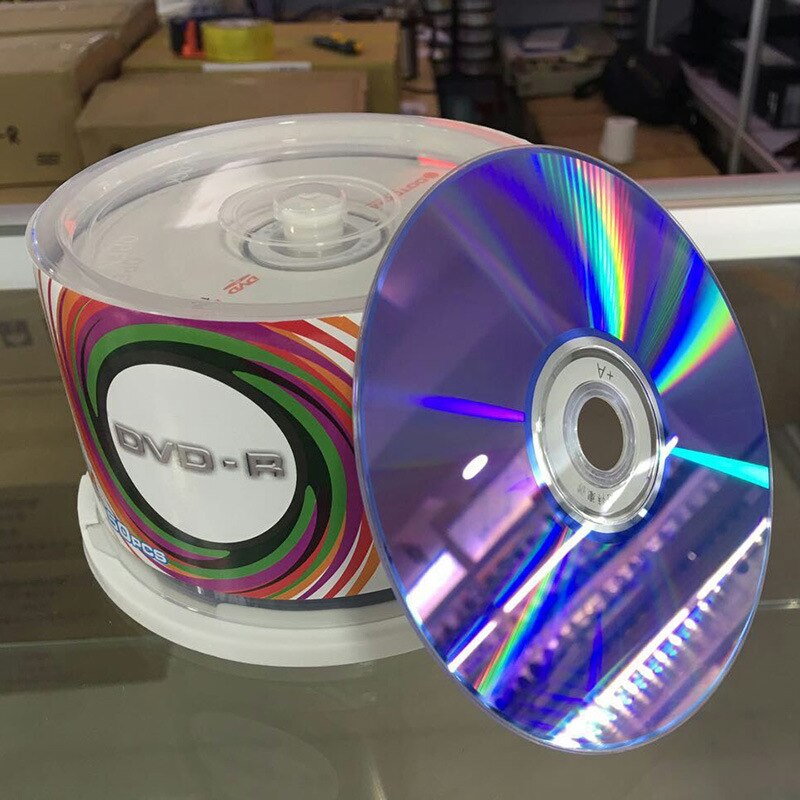 50pcs DVD Drives Blank DVD-R CD Disks 4.7GB 16X Bluray Recordable Media Compact Write Once Data Storage Empty DVD Discs