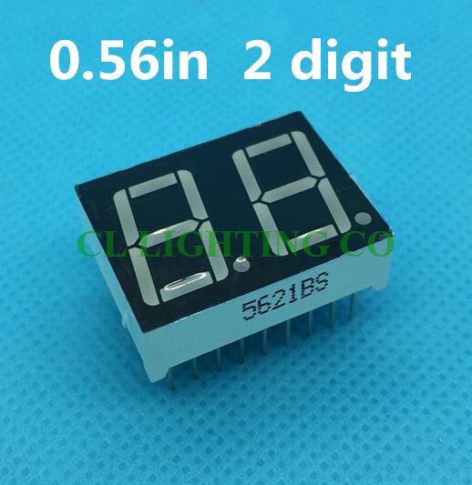 RED 0.56" inch 2 Bit 7 Segment LED Display static state Digital Tube Plastic Metal Common anode