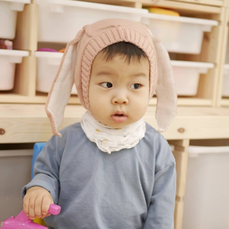 Søte kaninører baby lue lue vinter varme strikkede luer for barn spedbarn baby jente gutt kanin lue hatter fotografering rekvisitter