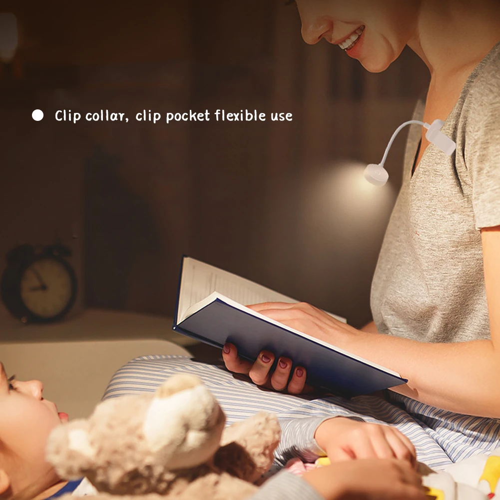 Dobrável mini clipe livro lâmpada led night light 3 modos de proteção para os olhos stepless regulável flexível quarto leitura