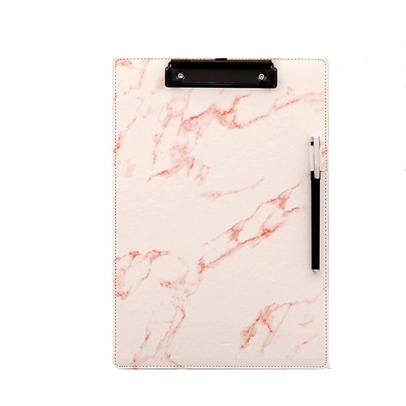 Marble A4 Size Clipboard File Folder Stationery Board Hard Board Writing Plate Clip Report Office Supplies for Office School: Pink