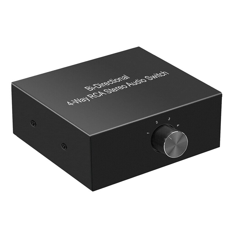 4-Way Stereo L/R Sound Channel Bi-Directional Audio Switcher, 1 in 4 Out /4 in 1 Out, Audio Switch Splitter for Speaker: Default Title