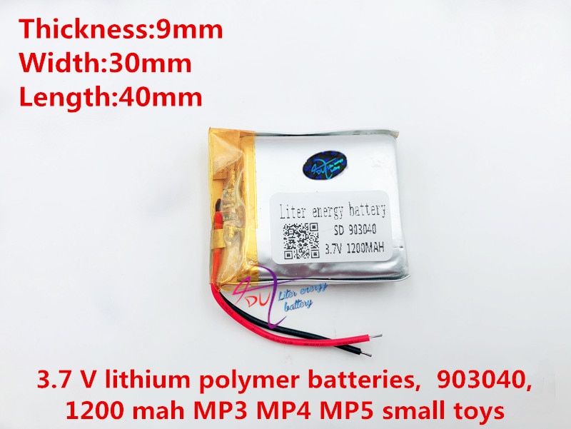 Li-po beste batterij 903040 3.7 V 1200 mah lithium-polymeer Batterij met bescherming boord Voor MP5 oortelefoon