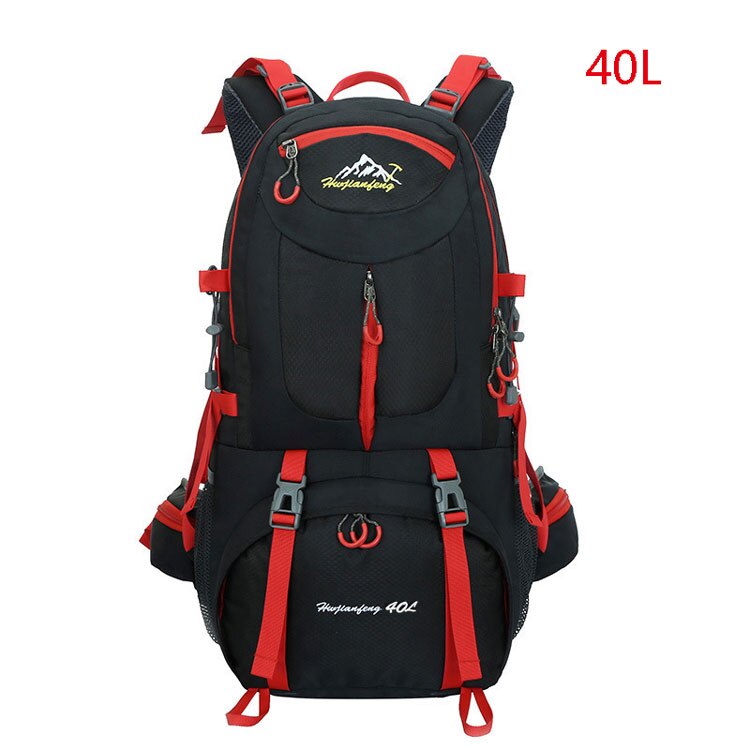 40l & 50l vandtæt klatrerygsæk udendørs sport bjergbestigning rejse camping rejse cykel ride taske trekking rygsæk taske: Sort 40
