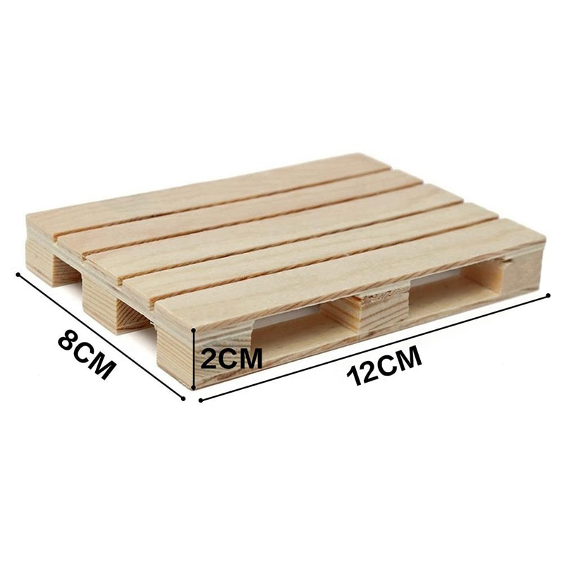 4-Pack Mini Wooden Pallet Beverage Coasters for and Cold Drinks