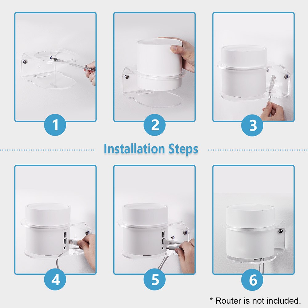 Veggfeste router holder brakett stativholder kompatibel med tp-link deco  x20 or deco  x60