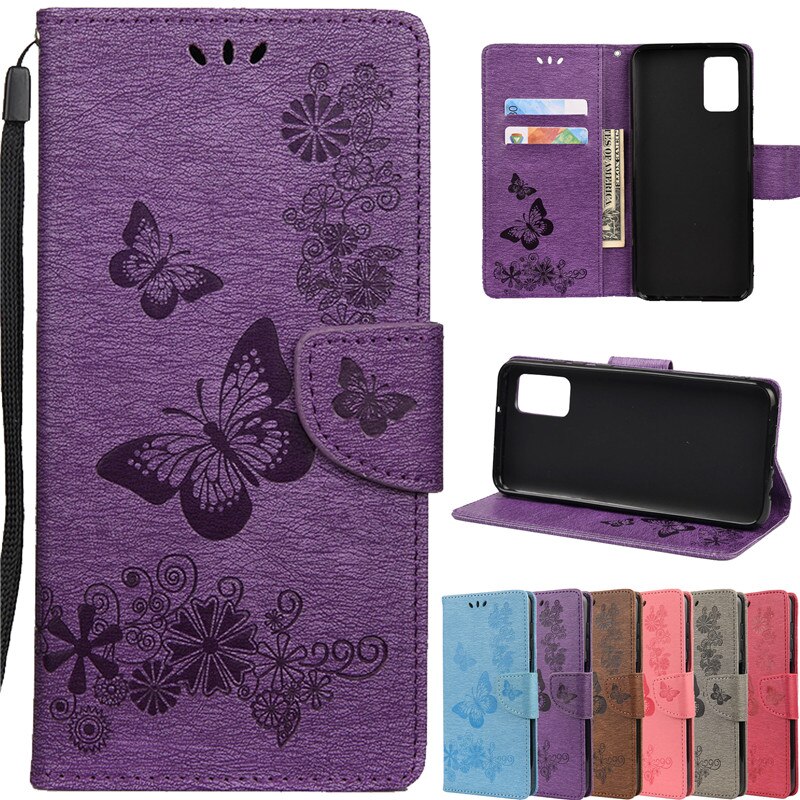 per Samsung galassia A02S custodia SM-A025 etui per Samsung A02S A02 S A 02 S portafoglio Flip coperchio Galaxya02s retrò farfalla pelle Capa