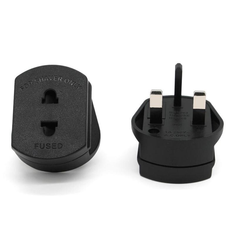1pc European Standard To British Standard Conversion Plug With Fuse American To British Conversion Socket Plug Black White