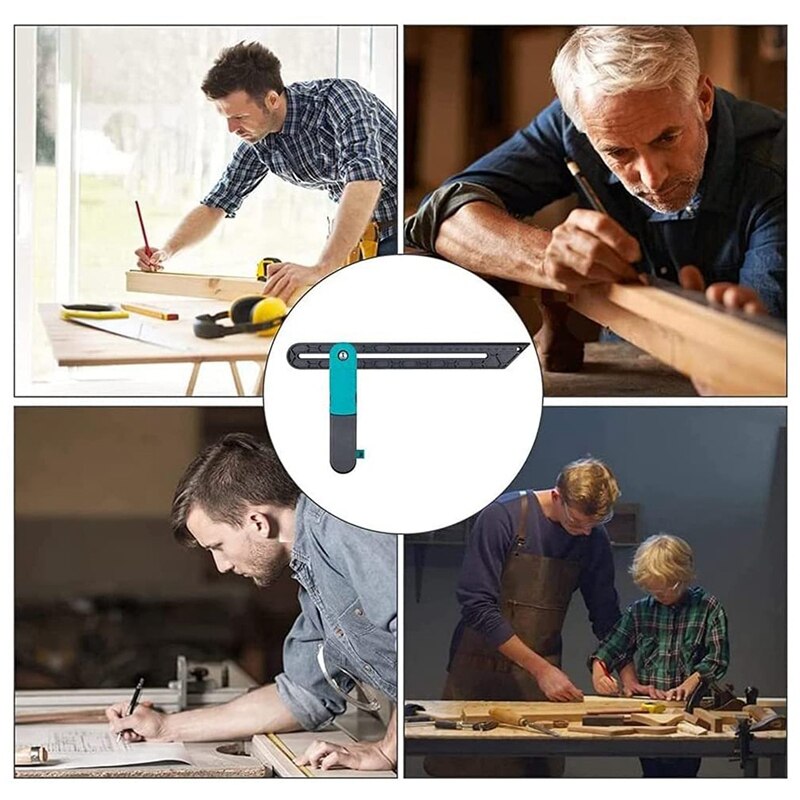 Fast Marking Measuring Ruler with Lock Adjustable Angle Ruler Multi-Function Woodworking Angle Measure Tool