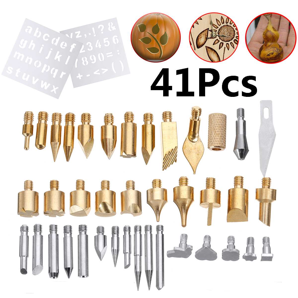 Electric Soldering Iron Kit Wood Burning Pen 42Pcs 60W Tip Pyrography Craft Tool 110V/220V US/EU Plug Repair for Woodworking