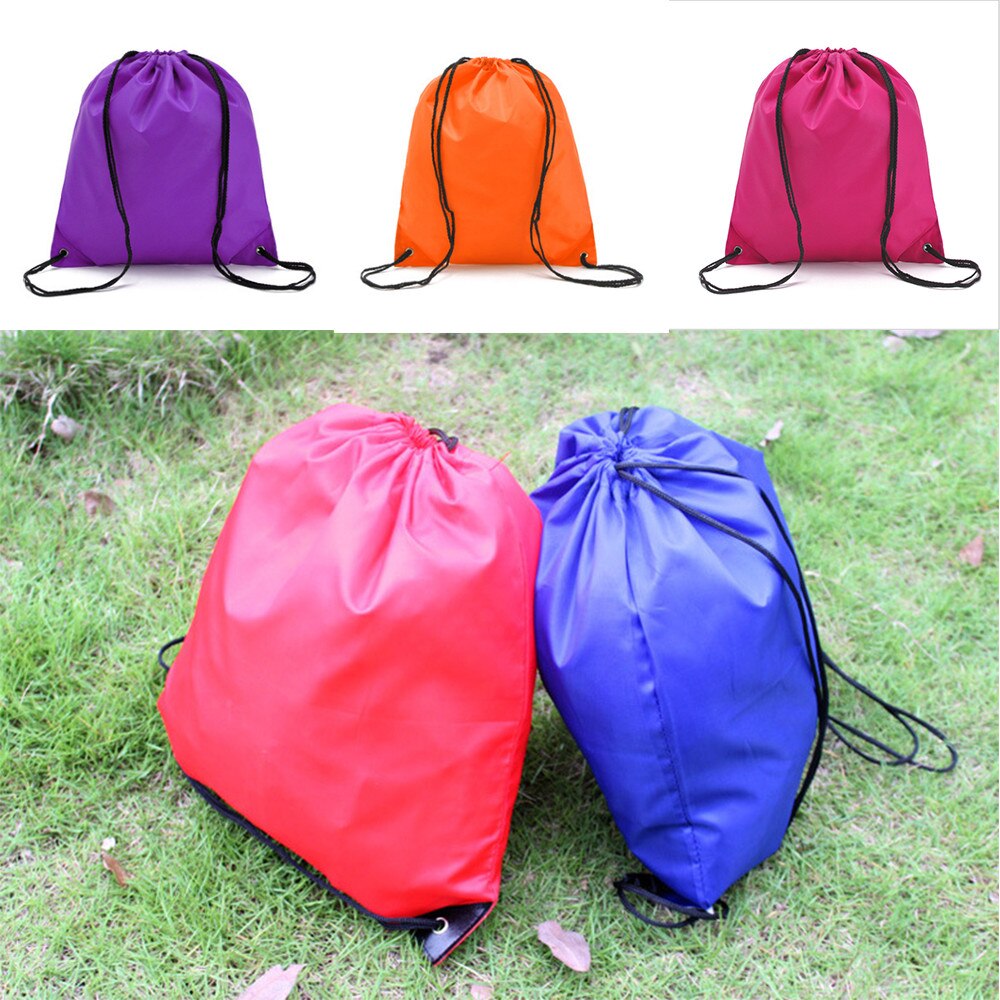 Portable Waterproof Drawstring Backpack Travel Gym Solid Storage Bag Beam Port Sports Bag 6 color