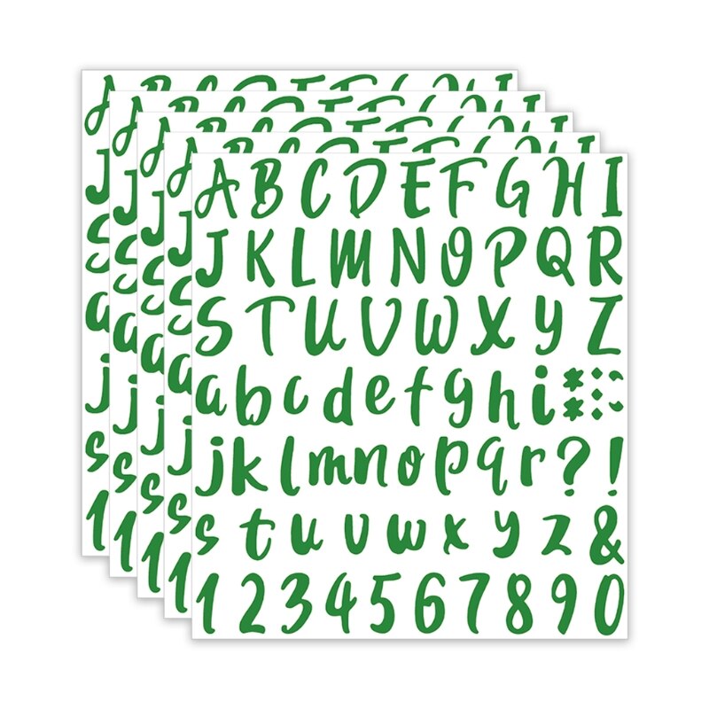 G5AB 5 Sheets Small Self-Adhesive Vinyl Stickers Letters Number Sticker for School Classroom Floor Desk Wall Art Product