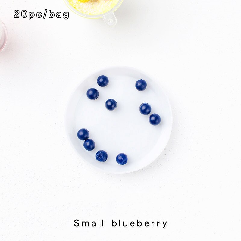 20pc Simulation Resin Walnut Blueberry Fruit Slime Accessories Lizun DIY Slime Fluffy Supplies Modeling Clay Sand Toy Decoration: Small blueberry