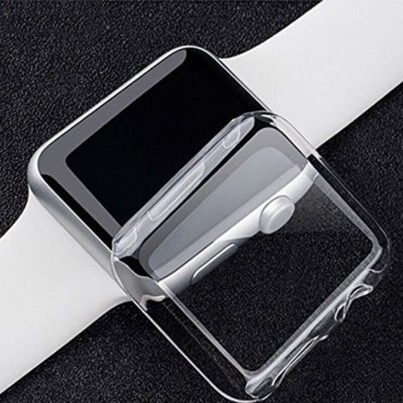 Transparent Apple Watch Case Full Soft Clear TPU Screen Protector Case for IWatch 38MM/44MM Watch Cases