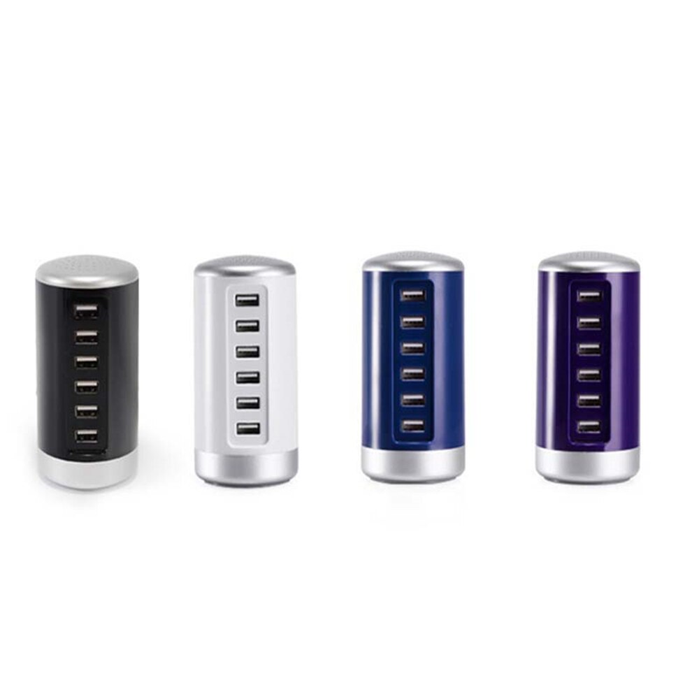 Cargador USB de 6 puertos, estación de carga múltiple, con acoplamiento Universal, para teléfono móvil, escritorio, hogar