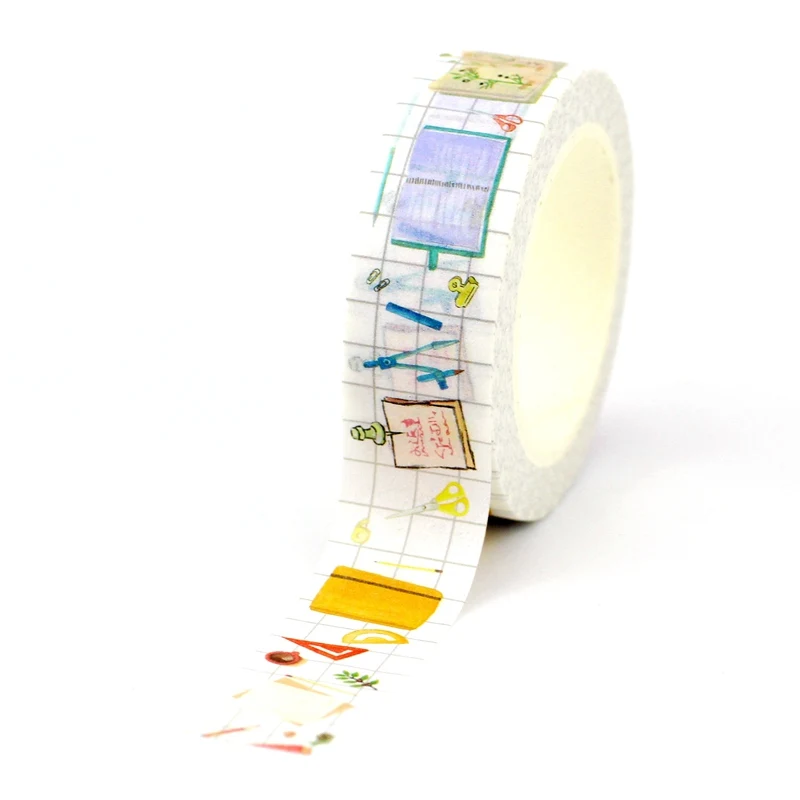 Juego de cintas Washi de papel para maquillaje, libros decorativos, 10M, para planificador, álbum de recortes, cinta adhesiva, papelería Kawaii, suministros escolares, 1 ud.: Verde claro