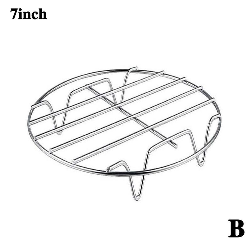 1Pcs Air Fryer Cooking Rack Round Bake Steel outdoor Cooling Steaming Rack Wire Stand Cookware Air Fryer accessories: B
