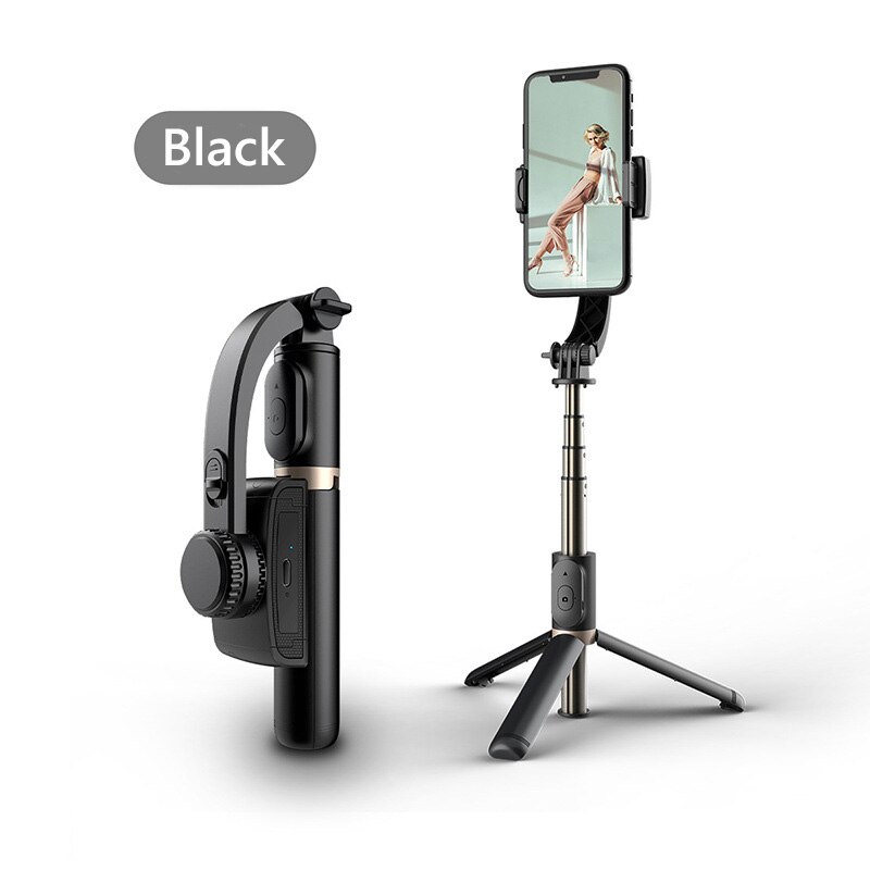 Bluetooth Handheld Gimbal Stabilizer Mobiele Telefoon Selfie Stok Houder Verstelbare Selfie Stand Voor Iphone/Huawei: Q08black