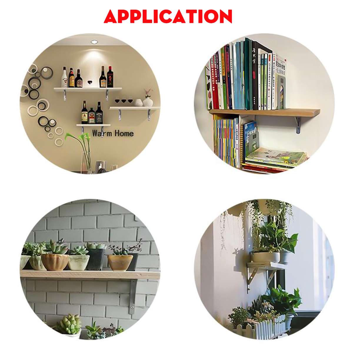 6/8/10/12" 2pc L-Shaped Triangle Bracket Wall Mounted Shelf Bracket Heavy Duty Supporter DIY Home Table Bench