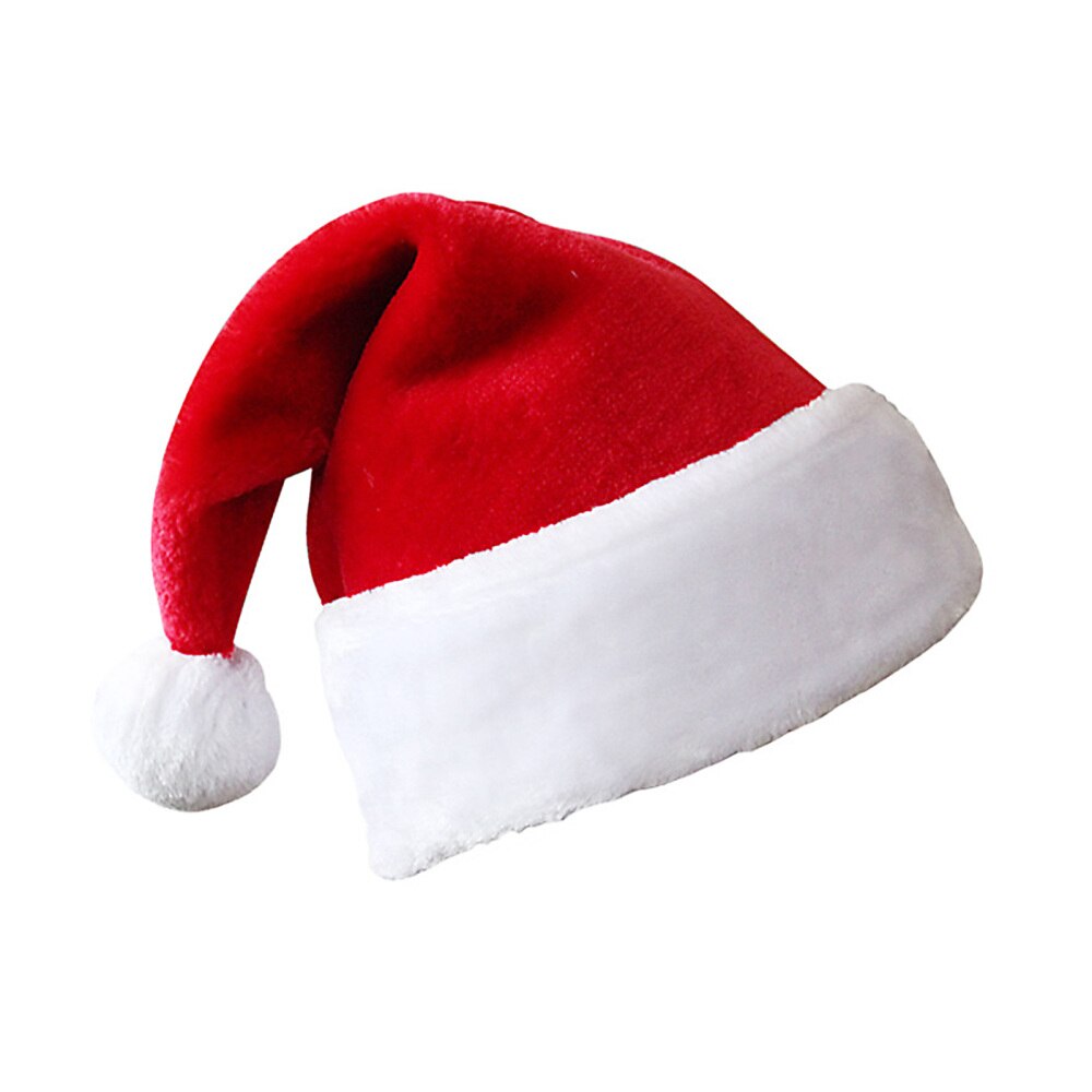 Christmas Hats Xmas Decorations Family Red Plush High Knitted Fabric Moisture-wicking Children Adults Thickened