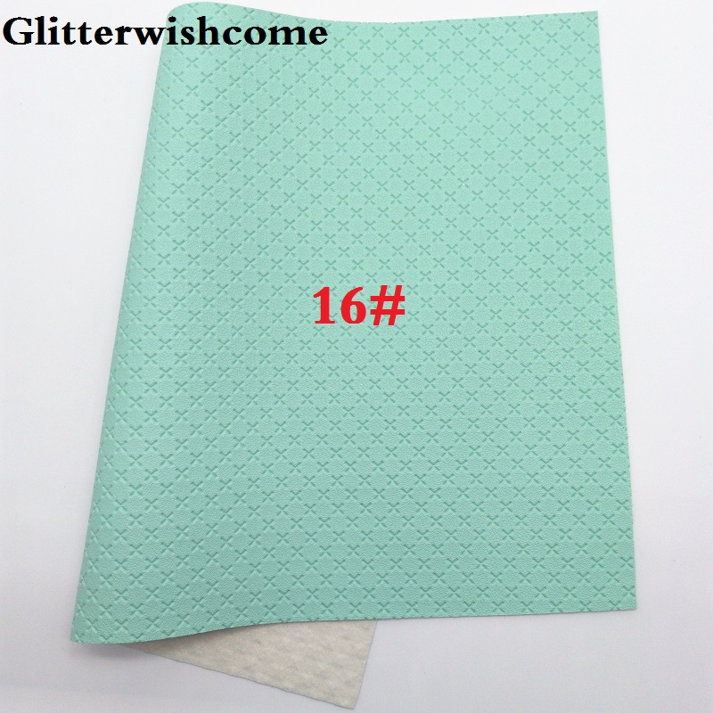 Glitterwishcome 21X29CM A4 Size Vinyl For Bows Embossed Cross Leather fabric Vinyl for Bows, GM5001A: 16