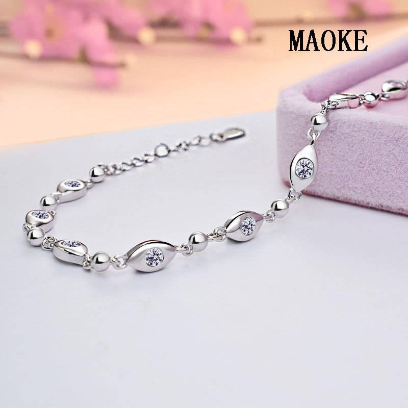 Promotionele S925 Sterling Sv Armband Ingelegd Zirkoon Paar Demon Eye Armband Mode-sieraden Voor Vrouwen Mode