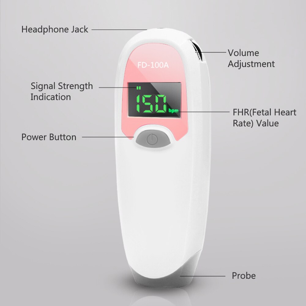 Ultrasonic Baby Heart rate Monitor Home Pregancy & Fetal Sound Heart Rate Detector Stethoscope Fetal Heart Rate