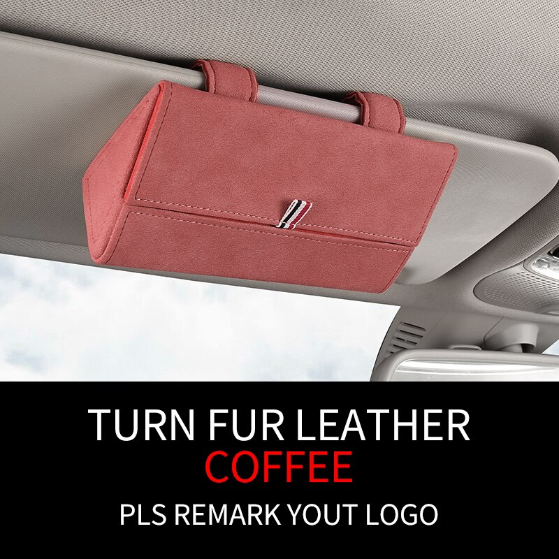 Universele Auto Zonnebril Geval Zonnebril Doos Zonnebril Houder Glazen Opbergdoos Sunglass Storage Case Voor Auto: COFFEE