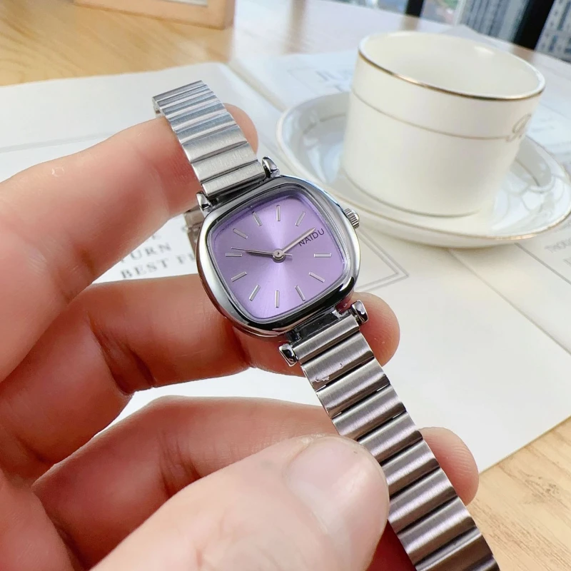 Dameklokker relogio feminino luksuriøs sølvfarget klokke dame stålrem kvarts armbåndsur klokke reloj mujer