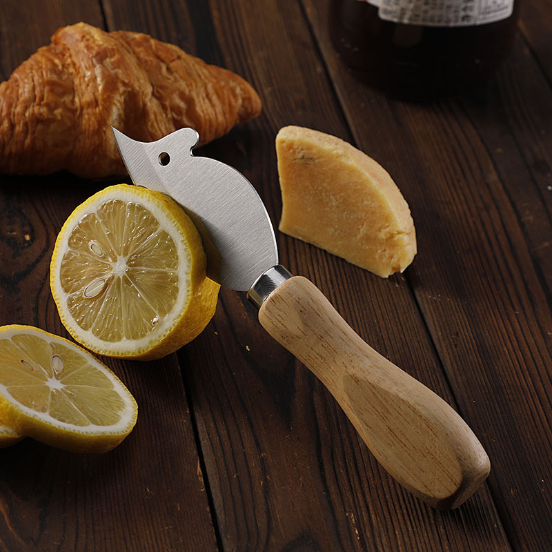 Juustovoiveitsi tammikahvainen juustovoileikkuri viipalointipizzaveitsi ruostumattomasta teräksestä valmistettu paistettu juustoveitsi