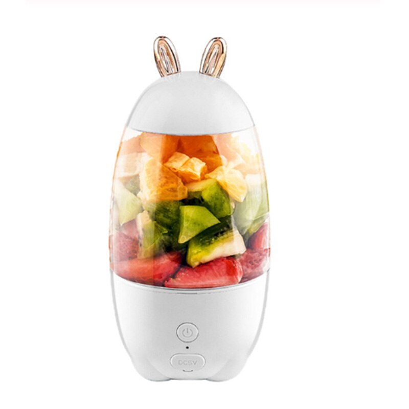 Sød kanin elektrisk blenderflaske usb bærbar go mixer rejse genopladelig juicer frugt smoothie maskine køkkenapparat: Kanin hvid