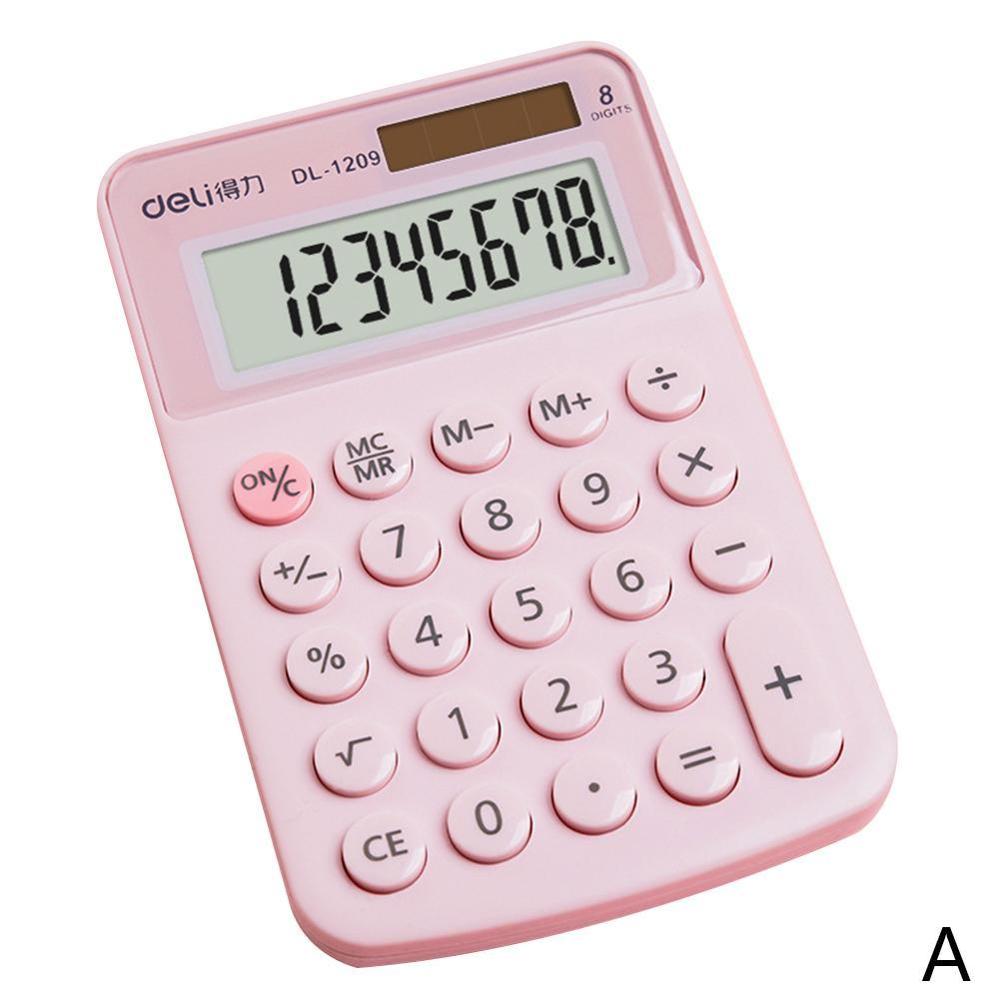 Calculatrice numérique Portable Kawaii Mini calculatrice taille de poche 8 affichage dessin animé mignon porte-clés calculatrice fournitures de bureau: Rose