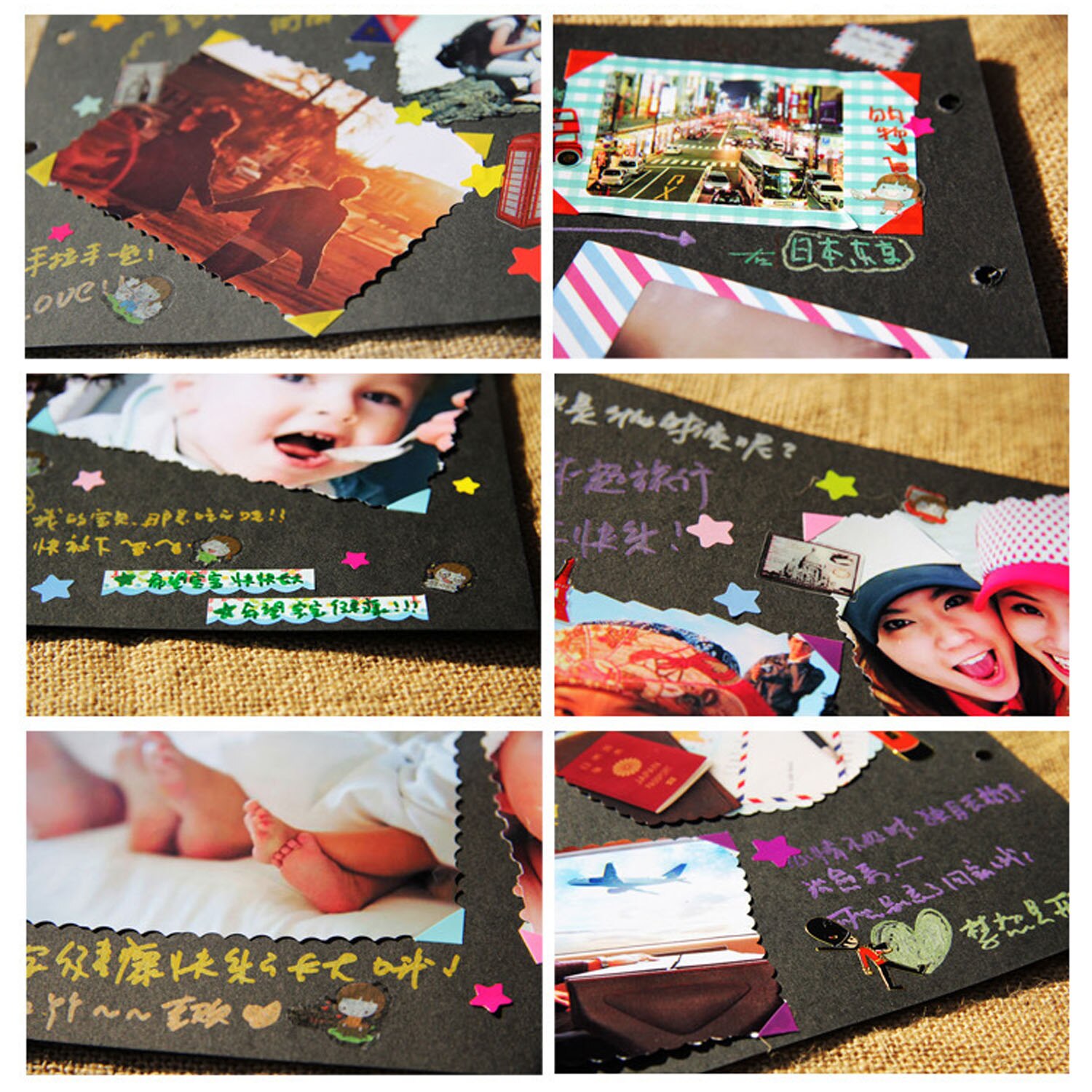 10 feuilles de papier autocollant pour coins de montage Photo, décoration pour Album Photo, journal intime, d&#39;anniversaire