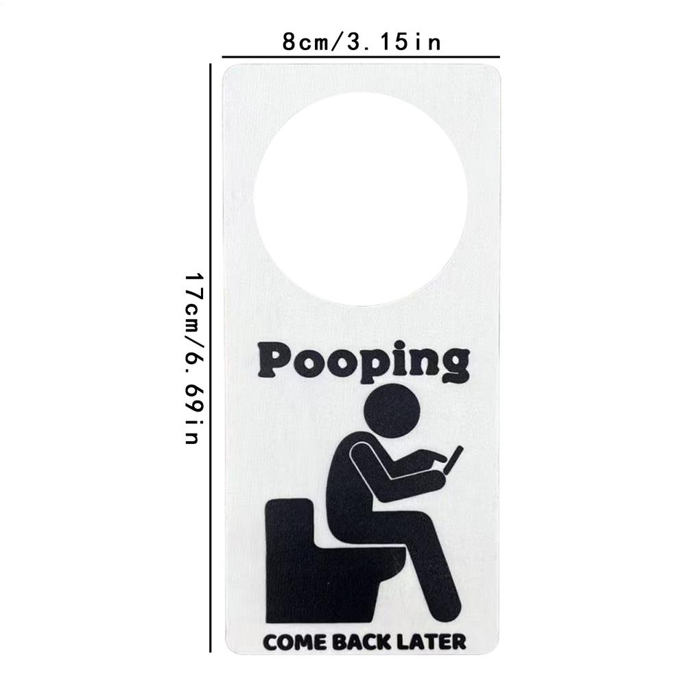 Letreros ocupados para puerta de baño, novedad, caca, vuelve después, letrero ocupado, letrero ocupado divertido en la puerta del baño, puerta de madera: Blanco