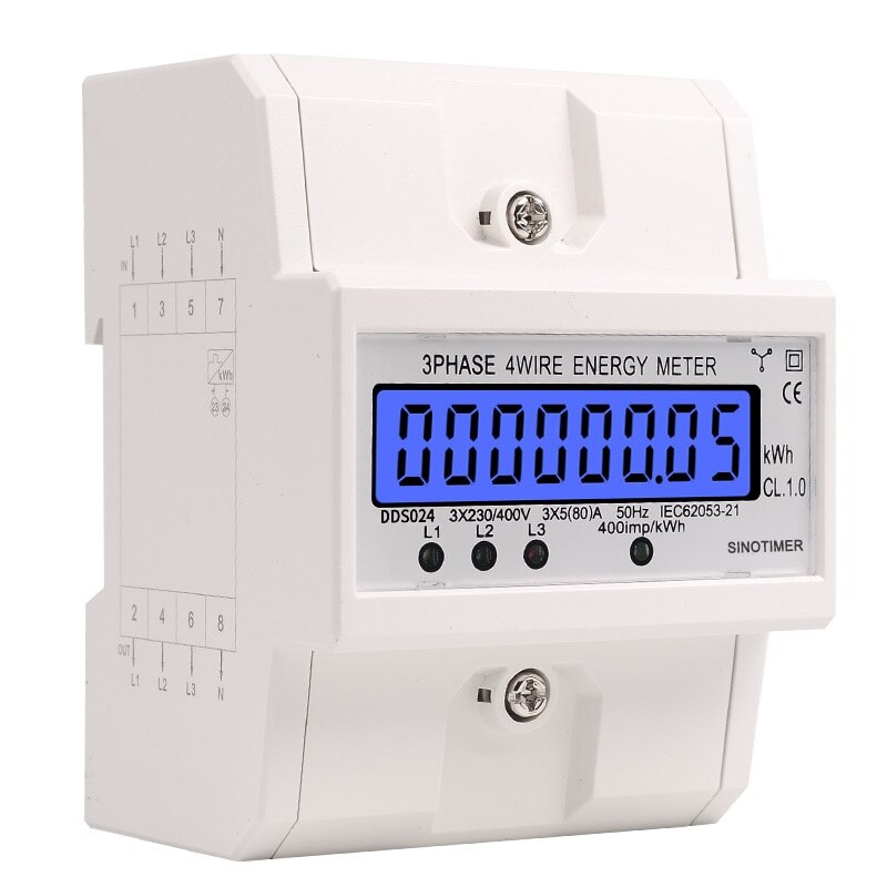Din Rail 3 Phase 4 Wire Electronic Watt Power Cons... – Grandado