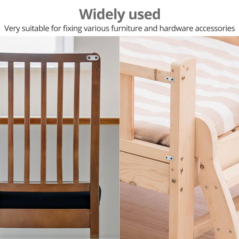 Proster 40Pcs Flat Straight Corner Joining Plates Brace Plate Connector Repair Bracket with Fixing Screw for Window Bed Hardware