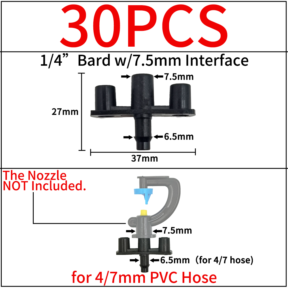 Oasis Garden Irrigation Connector Barbed Single Double Tee Elbow Drip Arrow Cross Coupling Watering Fitting for 3/5 4/7mm Hose
