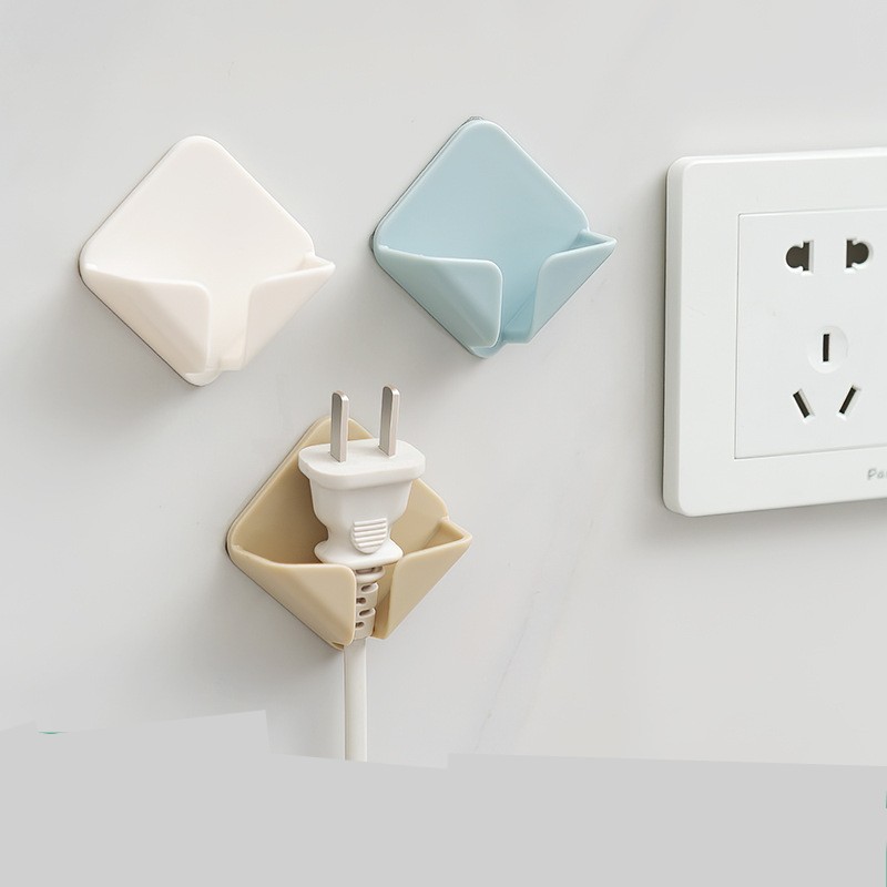 Colgador de enchufe sin clavos, gancho de repisa para cable de alimentación, ganchos de almacenamiento de pared, gancho de tapón para cocina, ganchos adhesivos, 1 Uds.