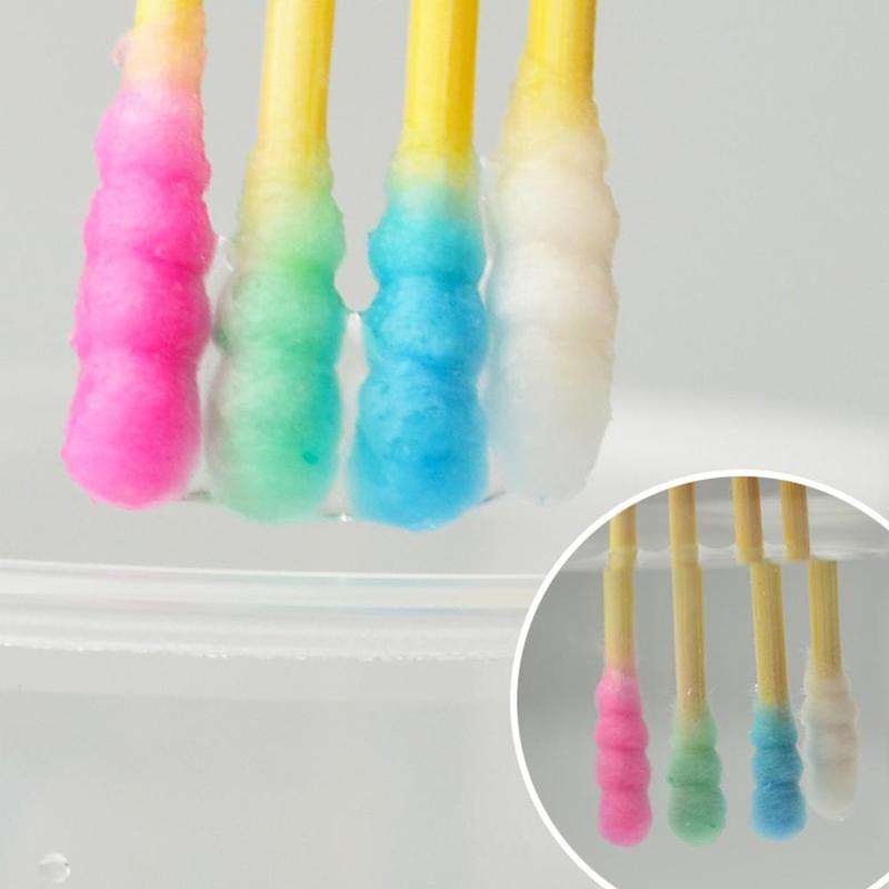 200pcs/box Bamboo Cotton Swab Wood Sticks Soft Cotton Buds Cleaning Of Ears Tampons Makeups Cotton Buds Tip Health Beauty Tools